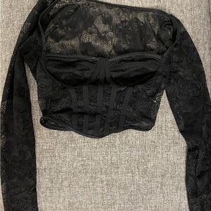 Forever 21 Black Lace Top